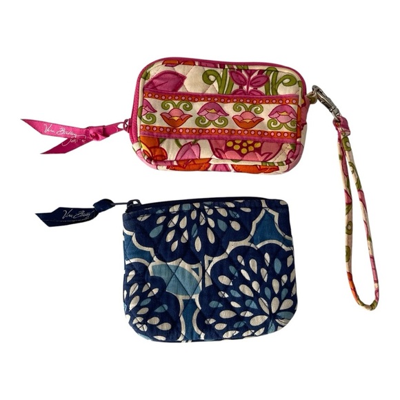 Vera Bradley Handbags - Vera Brandley Floral Pink Wristlet & Blue Floral mini coin purse